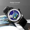 SKMEI 2115 Multifunctional Men Outdoor 30M Waterproof Moon Phase Quartz Watch(Gold)