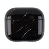 For AirPods 4 Marble Pattern TPU Earphones Protective Case(Black S09)