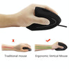 CM0093 Rechargeable Version 2.4GHz Three-button Wireless Optical Mouse Vertical Mouse for Left-hand, Resolution: 1000DPI / 1200DPI / 1600DPI(Black)
