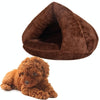 Warm Triangular Cat & Small Dog Yurt Bed - M (40x40x30cm) - Dark Coffee