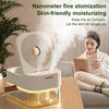 USB Plug 2.5L Dual Spray Humidifying Fan with Ambient Light Aroma Diffuser(Green)