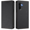 For Samsung Galaxy A36 5G RC01 Dual-Folded Magnetic Suction RFID Leather Phone Case(Black)