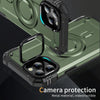 For iPhone 12 Pro Max Lens Holder MagSafe Phone Case(Army Green)