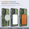 For Samsung Galaxy A35 Armor MagSafe Holder PC Hybrid TPU Phone Case(Army Green)