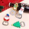 Magnetic Cute Cartoon Stainless Steel Bottle Opener Refrigerator Sticker Decoration, Style: Snowman