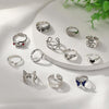 12pcs/set Dazzling Color Gemstone Butterfly Frog Heart Ring(SKU5718)