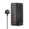 YMS-858 GaN 240W USB x 4, USB-C / Type-C x 4 Fast Charger, Plug Type:UK Plug(Black)