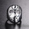 Europe and America Style Punk Gothic Rock Mask Skull Men Titanium Steel Ring, US Size: 7, Diameter: 17.4mm, Perimeter: 55mm