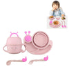 Creative Anti-scald Children Tableware Baby Snail Compartment Spoon Cup Bowl(Pink)