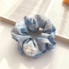 10 PCS Ball Head Ponytail Plaid Large Intestine Hair Tie(Sky Blue)