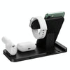 4-in-1 Foldable Desktop Mobile Phone Watch Earphones Wireless Charger(Black)