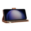 For Samsung Galaxy S25 5G Multifunctional Frosted Zipper Wallet Leather Phone Case(Brown)