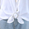 2pcs Silk Scarf Corner Clasp Ring Shirt Hem Cinching Fixed Clothing Accessories, Model: Silver Circle