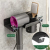 Bathroom Hair Dryer Rack Wall Mounted Soap Toiletries Shelf, Style: With Hair Dryer Rack (White)