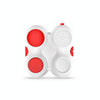 Decompression Handle Fidget Cube Dice Decompression Finger Sports Toy(Four-page Handle - White Red)