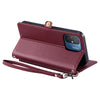 For Redmi 11A 4G Global Wallet Multi-card Slot Leather Phone Case with Lanyard(Wine Red)