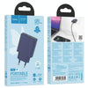 hoco N45 Biscuit PD30W Type-C + QC3.0 USB Charger, EU Plug(Blue)