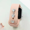 2pcs Watch Silicone Strap Decorative Diamond Buckle Strap Nails, Style: One Diamond Heart