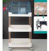 Rack Trolley Narrow Section Floor Multi-layer Book Storage Rack, Style:Three Layers