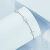 S925 Sterling Silver Platinum-Plated Sparkling Small Four-Leaf Clover Women Bracelet