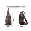 6076 Casual Genuine Leather Crossbody Chest Bag For Men and Women(Coffee)