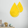 2pcs /Set Acrylic Water Drops Mirror Stereo Wall Stickers Living Room Bedroom Decorative Stickers Soft Mirror(Gold)