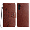 For Samsung Galaxy A36 5G Butterfly Flower Pattern Flip Leather Phone Case(Brown)