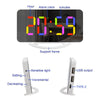 TS-8201 LED Digital Mirror Alarm Clock Big Screen Dual USB Desktop Table Clock, Color: RGB Display White Shell