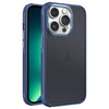 For iPhone 13 Pro Max Hardware Side Cooling Skin Feel Frosted Metal Lens Frame Phone Case(Blue)