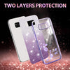 For Samsung Galaxy S8+ Gradient Glitter Flower All-inclusive Phone Case(Purple)
