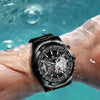 FNGEEN S001 Men Waterproof Watch Calendar Watch(Black Leather Full Gold Black Surface)
