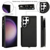 For Samsung Galaxy S23 Ultra 5G Double Flap Zipper RFID Leather Phone Case with Short Lanyard(Black)