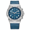 BAOGELA 1805 Sports Quartz Men Watch Luminous Silicone Watch(Silver Shell Blue Surface)