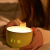 Multifunctional Voice-activated LED Light Shows Time Children Cartoon Cat Alarm Clock(Yellow)