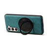 For Samsung Galaxy S23+ 5G Denior A14 Skin Feel Rotating Holder MagSafe Phone Case(Blue)