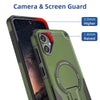 For Samsung Galaxy A05 Armor MagSafe Holder PC Hybrid TPU Phone Case(Army Green)