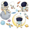 2pcs /Set 30x90cm Children Room Astronaut Wall Stickers Kindergarten Cosmic Stars Cartoon Background Wallpaper