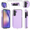For Samsung Galaxy A54 Double Flap Zipper RFID Leather Phone Case with Short Lanyard(Light Purple)