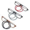 Portable Magnetic Hanging Neck Retractable Reading Glasses +350(Brown Frame Black Legs)
