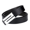 Dandali TT26 Men Fashion Silver N Buckle Leather Belt Waistband, Length: 115cm