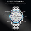 OCHSTIN 7079 Multifunctional Quartz Waterproof Luminous Steel Strap Men Watch(Silver Blue 02)