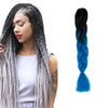 Fashion Color Gradient Individual Braid Wigs Chemical Fiber Big Braids, Length: 60cm(57 Black+Lake Blue)