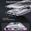 For Samsung Galaxy S25 Ultra 5G MagSafe Magnetic HD Frosted Tempered Glass Holder Phone Case(Purple)