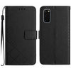 For Samsung Galaxy S20 Rhombic Grid Texture Leather Phone Case(Black)