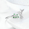 Hummingbird Greeting Opening Female Sterling Silver Ring