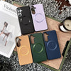 For Samsung Galaxy S25+ 5G CD Magsafe Magnetic Litchi Texture Phone Case(Khaki)