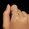 MSR036-9 S925 Sterling Silver White Gold Plated Dual Layer Moissanite Ring Hand Decoration