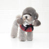 Red Grid Dog Shawl Cloak with Bow Tie - Small