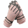 1 Pair WZ-204 Outdoor Warm And Windproof Thickened Cycling Sports Anti-fall Gloves, Size: Free Code(Pink Gray)