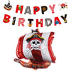 5PCS Pirate Ship Balloon Cartoon Halloween Aluminum Film Balloon(Black)
